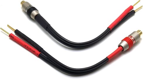 WJSTN RCA Female to 2 Pair Banana (4mm Banana) Plugs Adapter, 12AWG Speaker Audio Cable 2 Pack (6in) in Saudi Arabia