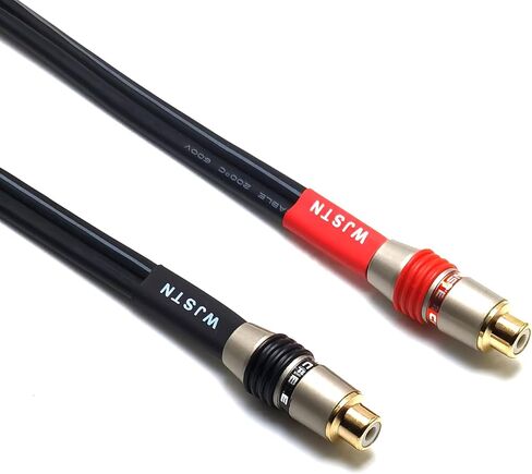 WJSTN RCA Female to 2 Pair Banana (4mm Banana) Plugs Adapter, 12AWG Speaker Audio Cable 2 Pack (6in) in Saudi Arabia