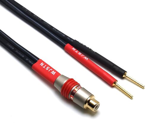 WJSTN RCA Female to 2 Pair Banana (4mm Banana) Plugs Adapter, 12AWG Speaker Audio Cable 2 Pack (6in) in Saudi Arabia