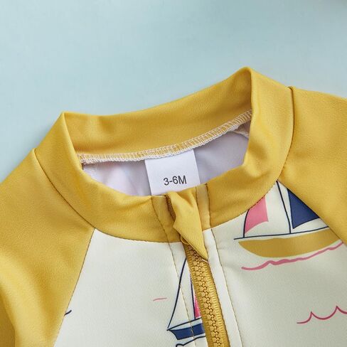 Nyapruwe Baby/Toddler Boys One Piece Swimsuit Summer Long Sleeve Zipper Bathing Suit Infant Beach Rash Guard Swimwear in Saudi Arabia