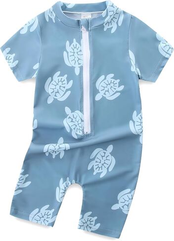 Baby Boy Swimsuit Toddler Bathing Suits for Boys Rash Guard Infant One Piece Zipper Summer Beach Swimwear in Kuwait