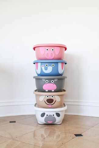 Prince Lionheart TUBIMAL Infant and Toddler Bath Tub - PIG | Tub Becomes a Storage Bin | Include a Stackable Lid and Infant Mesh Hammock | Innovative Outside Drain Plug | Perfect Bin for Toy Storage in Saudi Arabia