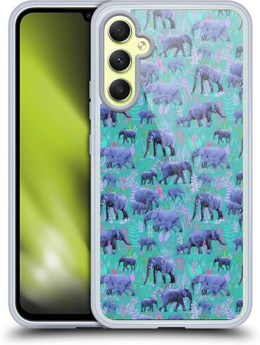 Head Case Designs Officially Licensed Micklyn Le Feuvre Cute Baby Elephant Animals Soft Gel Case [Military Grade Protection] Compatible with Samsung Galaxy A34 5G in Kuwait