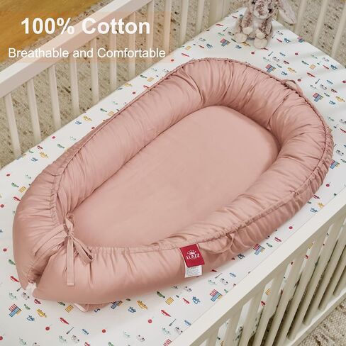 Baby Lounger, Infant Lounger for Newborn, Baby Nest Lounger, Portable Baby Bed, Co Sleeper Bassinet, Baby Girl Boy Shower Gift Essentials, Soft Breathable Baby Floor Seat Lounger (Grey) in Saudi Arabia