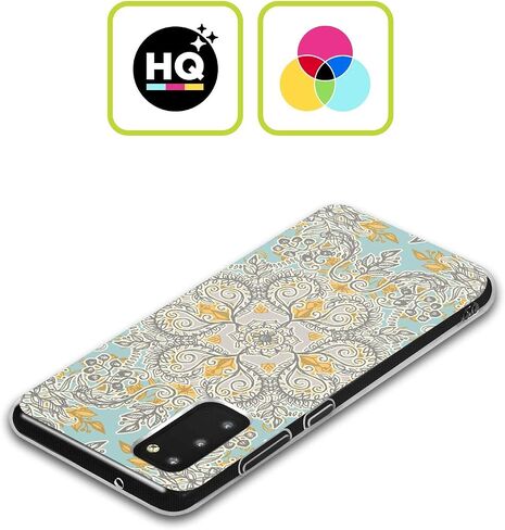 Head Case Designs Officially Licensed Micklyn Le Feuvre Mint Green and Aqua Floral Patterns Soft Gel Case [Military Grade Protection] Compatible with Samsung Galaxy A34 5G in Saudi Arabia