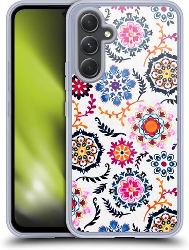 Head Case Designs Officially Licensed Micklyn Le Feuvre Evening Proteas Pink On Charcoal Florals 2 Gel Case [Military Grade Protection] Compatible with Samsung Galaxy A54 5G in Kuwait