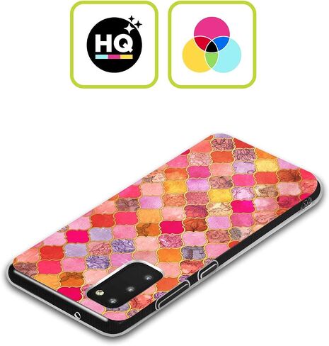Head Case Designs Officially Licensed Micklyn Le Feuvre Hot Pink and Orange Moroccan Soft Gel Case [Military Grade Protection] Compatible with Samsung Galaxy A34 5G in Saudi Arabia