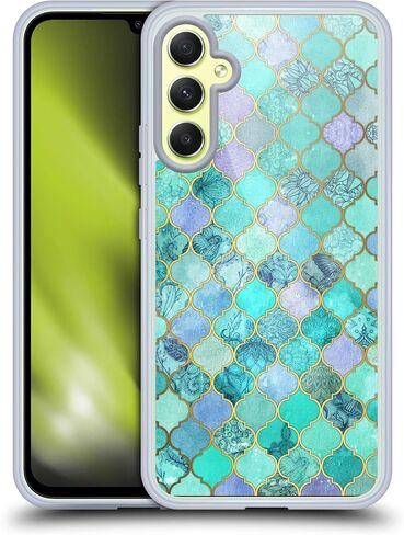 Head Case Designs Officially Licensed Micklyn Le Feuvre Hot Pink and Orange Moroccan Soft Gel Case [Military Grade Protection] Compatible with Samsung Galaxy A34 5G in Saudi Arabia