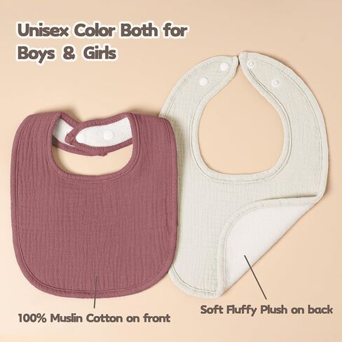 Susurration Muslin Baby Bibs 8 Pack Bandana Drool Bibs, Soft Square Adjustable Baby Drooling Bibs for Unisex Girls & Boys in Kuwait
