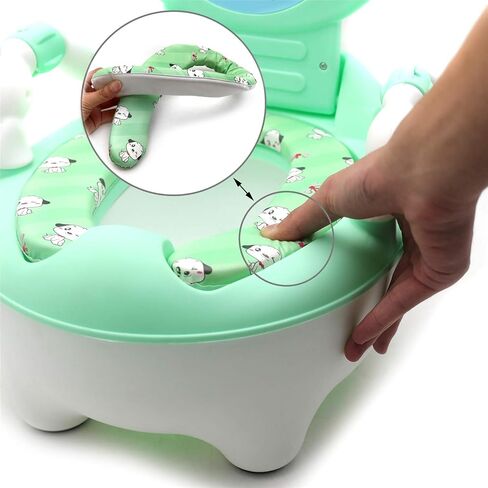 XKMT- Baby Kids Portable Blue Bear Portable Potty Training Toilet Seat With Pad Toddler Lovely Toilet Comfortable Soft Seat Stool Chair [P/N: ET-BABY003-BLUE] in Saudi Arabia