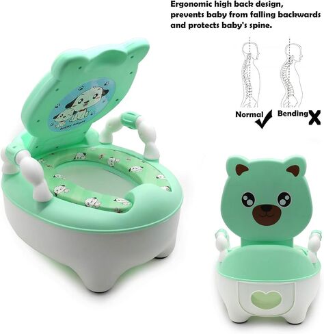 XKMT- Baby Kids Portable Blue Bear Portable Potty Training Toilet Seat With Pad Toddler Lovely Toilet Comfortable Soft Seat Stool Chair [P/N: ET-BABY003-BLUE] in Saudi Arabia