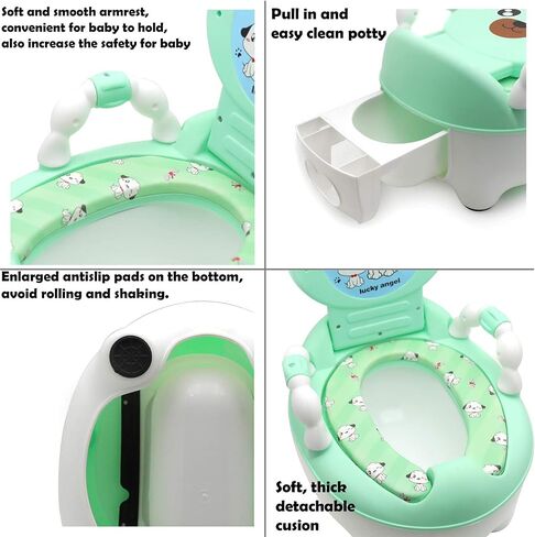 XKMT- Baby Kids Portable Blue Bear Portable Potty Training Toilet Seat With Pad Toddler Lovely Toilet Comfortable Soft Seat Stool Chair [P/N: ET-BABY003-BLUE] in Saudi Arabia
