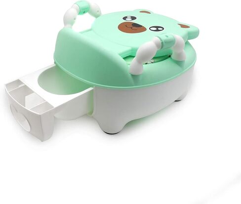 XKMT- Baby Kids Portable Blue Bear Portable Potty Training Toilet Seat With Pad Toddler Lovely Toilet Comfortable Soft Seat Stool Chair [P/N: ET-BABY003-BLUE] in Saudi Arabia