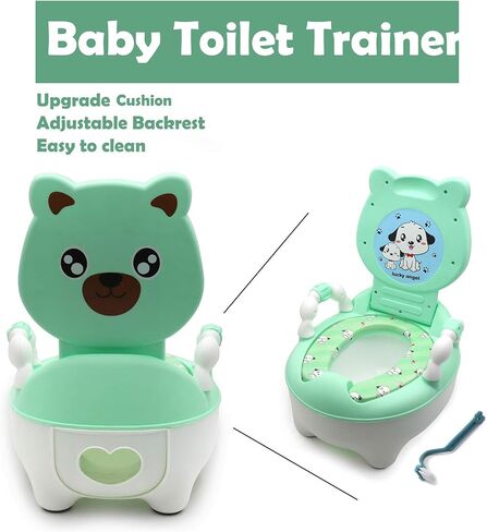 XKMT- Baby Kids Portable Blue Bear Portable Potty Training Toilet Seat With Pad Toddler Lovely Toilet Comfortable Soft Seat Stool Chair [P/N: ET-BABY003-BLUE] in Saudi Arabia
