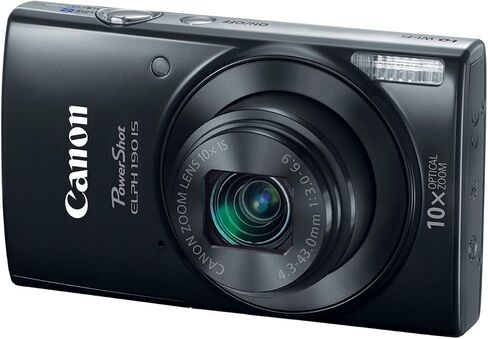 Canon Cameras US 1084C001 Canon PowerShot Elph 190 Digital Camera W/ 10x Zoom Pantical and Image Servination - Wi -Fi & NFC (Black) in Kuwait
