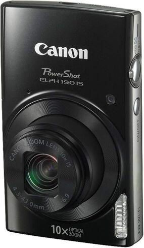Canon Cameras US 1084C001 Canon PowerShot Elph 190 Digital Camera W/ 10x Zoom Pantical and Image Servination - Wi -Fi & NFC (Black) in Kuwait