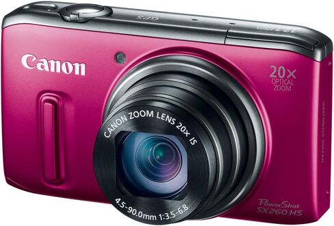 Canon PowerShot SX260 HS 12.1 MP CMOS DIGITAL CAMERA مع 20x صورة مثبتة على ZOOM 25MM زاوية واسعة الزاوية و 1080 بكسل HD الفيديو (أسود) in Kuwait