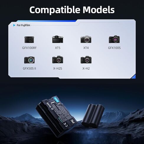 llano USB-C NP-W235 Battery for Fujifilm XT5, XT4, GFX100RF, VG-XT4, X-S20, GFX100S, GFX50S II, X-H2S, X-H2 Cameras, 2400mAh Huge Capacity, Fully decoded, 2.8H Full Charged, Black in Saudi Arabia