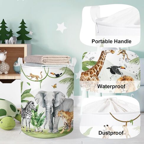 Safari Animals Baby Laundry Laundry Leamper Clapplapsible Storage Storage Storage Basking Lion Boys Boys Girls Girl in Kuwait