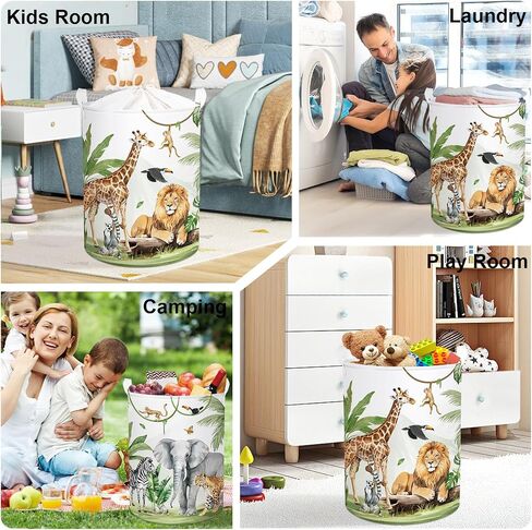 Safari Animals Baby Laundry Laundry Leamper Clapplapsible Storage Storage Storage Basking Lion Boys Boys Girls Girl in Kuwait