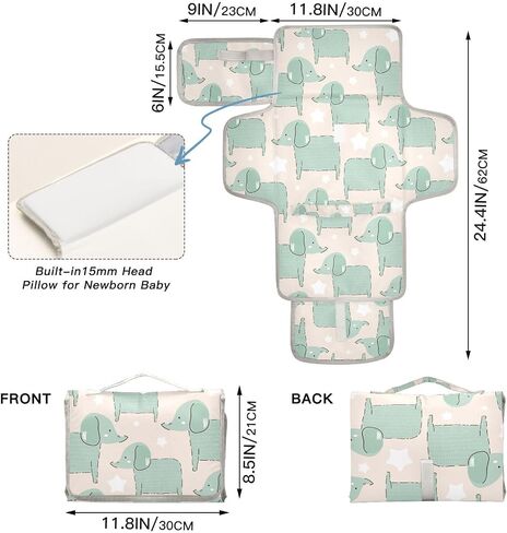 Portable Diaper Changing Pad,Waterproof Foldable Baby Changing Mat Travel Diaper Change Mat Changing Pads for Baby Newborn Gifts Large in Kuwait