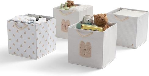 Delta Children Gap babyGap 4-Pack Brannan Bear Fabric Storage Bins with Handles, Pink in Saudi Arabia