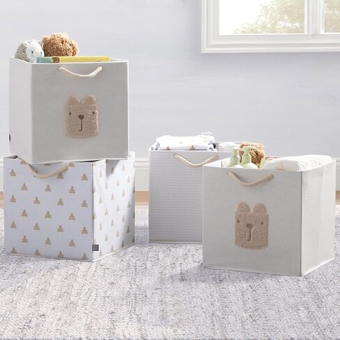 Delta Children Gap babyGap 4-Pack Brannan Bear Fabric Storage Bins with Handles, Pink in Saudi Arabia
