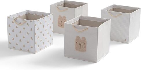 Delta Children Gap babyGap 4-Pack Brannan Bear Fabric Storage Bins with Handles, Pink in Saudi Arabia