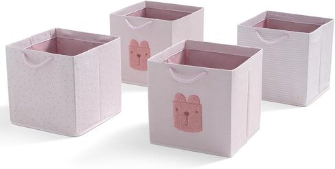 Delta Children Gap babyGap 4-Pack Brannan Bear Fabric Storage Bins with Handles, Pink in Saudi Arabia