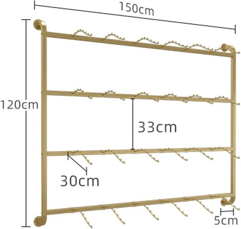 Wall-Mounted Boutique Underwear Rack, Clothing Store Commercial Shelves, Multifunctional Sock Bra Swimwear Shorts Gloves Retail Display Stand, Storage Holder ( Color : Gold , Size : 150x120CM/59.06x47 in Saudi Arabia