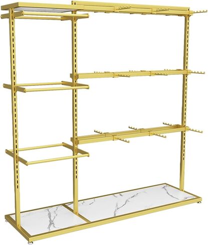 Boutique Underwear Retail Display Racks, Garment Rack, Floor-Standing Bra Slippers Socks Shorts Accessories Storage Shelf, Clothing Store Commercial Shelves ( Color : Gold , Size : 130x40x130CM/51.19x in Saudi Arabia