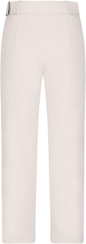 Women's Straight Belted High-Waisted Trousers Casual Stretch Slim Fit Suit Pants Business Work Office Long Pant in Kuwait