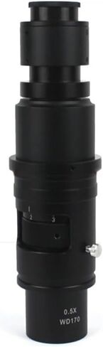 Microscope Kit Industrial Video Monocular Microscope C-Mount Lens 90X 180X 300X Magnifier Continuous Zoom Full Focus for HDMI VGA USB Camera Microscope Lens Adapters(WD170 Lens) in Saudi Arabia
