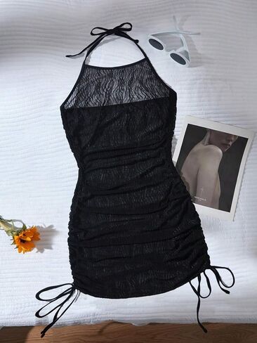 swimsuit coverup for women Sunscreen Hooded Cover Up Dress With Drawstring in Saudi Arabia