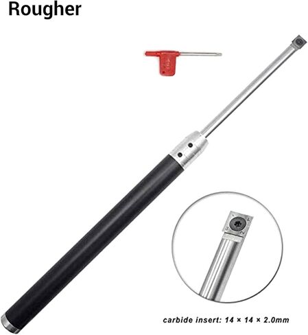 Tipped Wood Turning Tools Set, Interchangeable Aluminum Alloy Grip Handle and Latest Lathe Rougher Finisher Swan Neck Hollowing Toolswith Diamond Round Square Carbide Inserts, 7 Pcs in Saudi Arabia