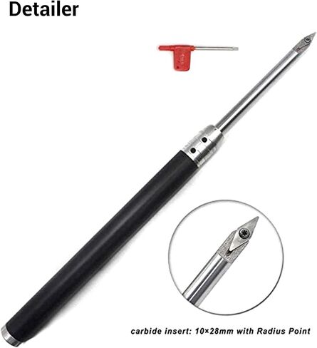 Tipped Wood Turning Tools Set, Interchangeable Aluminum Alloy Grip Handle and Latest Lathe Rougher Finisher Swan Neck Hollowing Toolswith Diamond Round Square Carbide Inserts, 7 Pcs in Saudi Arabia