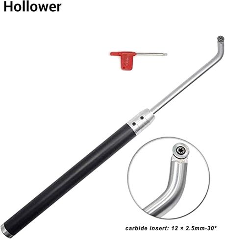 Tipped Wood Turning Tools Set, Interchangeable Aluminum Alloy Grip Handle and Latest Lathe Rougher Finisher Swan Neck Hollowing Toolswith Diamond Round Square Carbide Inserts, 7 Pcs in Saudi Arabia