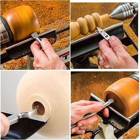 Tipped Wood Turning Tools Set, Interchangeable Aluminum Alloy Grip Handle and Latest Lathe Rougher Finisher Swan Neck Hollowing Toolswith Diamond Round Square Carbide Inserts, 7 Pcs in Saudi Arabia