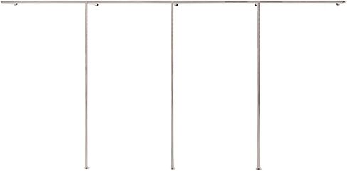 Boutique Clothes Rack, Wall Mounted Garment Racks, Clothing Store Hanging System, Retail Display Racks, Stainless Steel Pipe Shirts Dress Suit Storage Commercial Shelves (Color : Silver, Si in Saudi Arabia