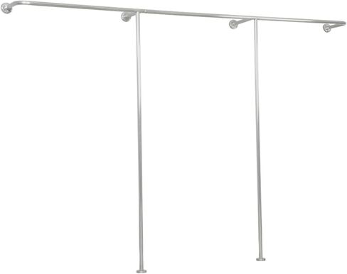 Boutique Clothes Rack, Wall Mounted Garment Racks, Clothing Store Hanging System, Retail Display Racks, Stainless Steel Pipe Shirts Dress Suit Storage Commercial Shelves (Color : Silver, Si in Saudi Arabia