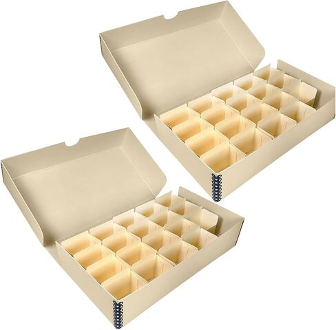 Lineco, Archival Slide Storage Box, Acid-Free Clamshell Organizer, Holds Up to 400 (2x2 In) Films Negatives, 11.68 x 6.37 x 2.25 Inch, Tan in Kuwait