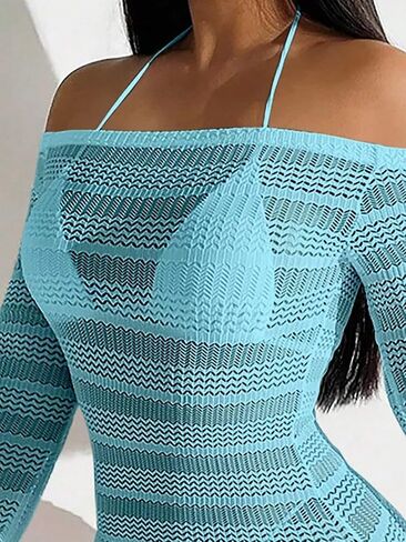 swimsuit coverup for women Off-Shoulder Long Sleeve Sexy Coverup Dress Summer in Saudi Arabia