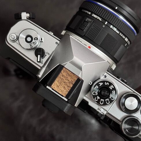 Handmade Wooden Handle Grip L Plate Alloy Base for OM System OM-3 Camera (Ebony + Silver Base) in Kuwait