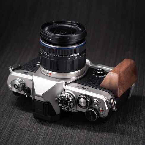 Handmade Wooden Handle Grip L Plate Alloy Base for OM System OM-3 Camera (Ebony + Silver Base) in Kuwait