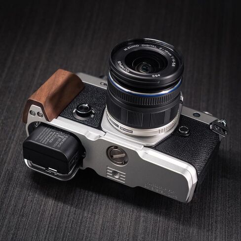Handmade Wooden Handle Grip L Plate Alloy Base for OM System OM-3 Camera (Ebony + Silver Base) in Kuwait
