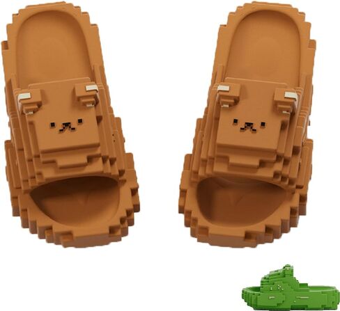 Pixel Style Cartoon Slippers, Cute Pixel Bear Summer Flip Flops, Cartoon Slippers for adult in Saudi Arabia