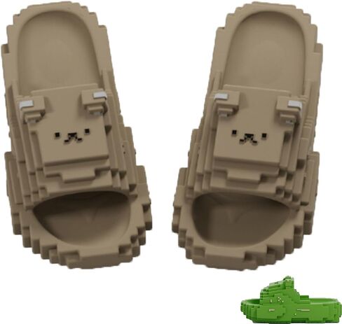 Pixel Style Cartoon Slippers, Cute Pixel Bear Summer Flip Flops, Cartoon Slippers for adult in Saudi Arabia