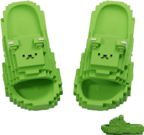 Pixel Style Cartoon Slippers, Cute Pixel Bear Summer Flip Flops, Cartoon Slippers for adult in Saudi Arabia