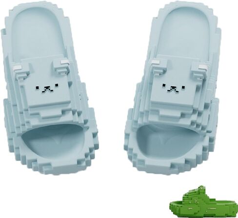 Pixel Style Cartoon Slippers, Cute Pixel Bear Summer Flip Flops, Cartoon Slippers for adult in Saudi Arabia