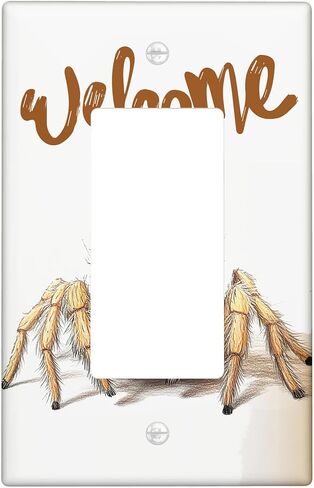 Cute Kids Tarantula Decorative Light Switch Cover Plate 1 Gang Single Rocker, Cartoon Fun Spider Electrical Faceplate for Bedroom Bathroom Decor, Cool Insect Electrical Switchplate in Saudi Arabia